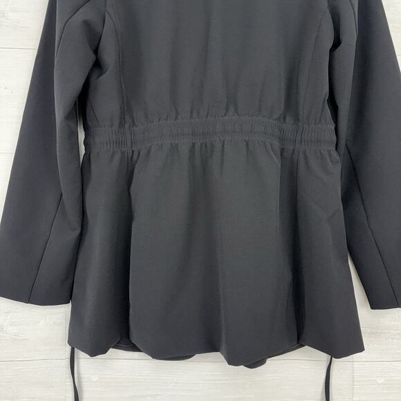 Athleta Blazer Jacket Size 10 Black Endless Primatwill Stretch Open Front Preppy - Picture 9 of 16